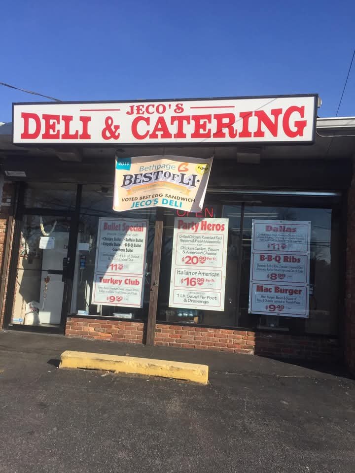 Jeco's Deli storefront in Nesconset, NY